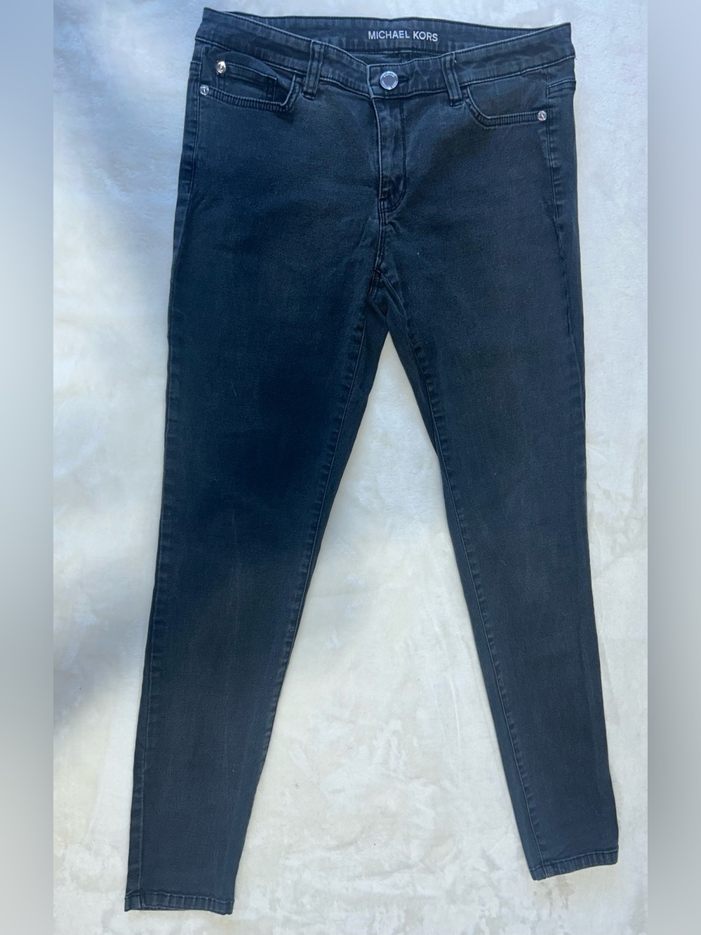 Michael Kors Faded Black Skinny Stretch Jeans
